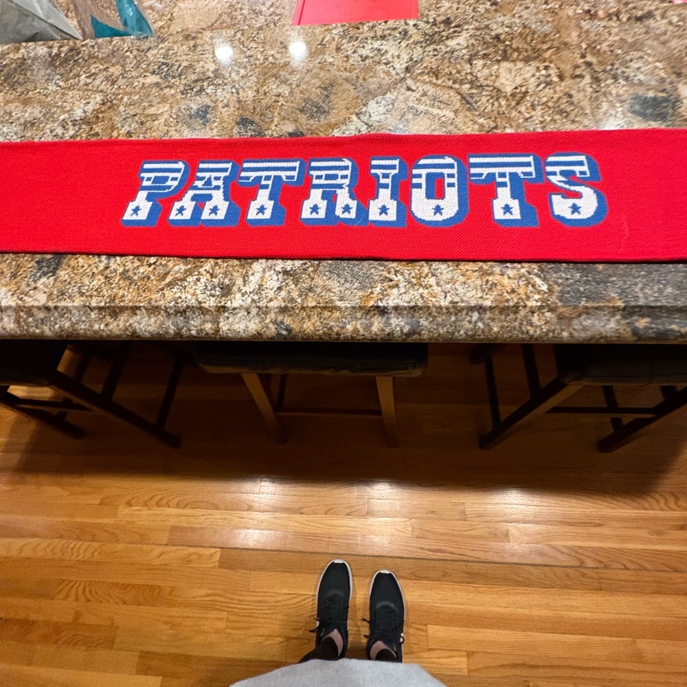 Patriots Red Knit Scarf with Bold Lettering